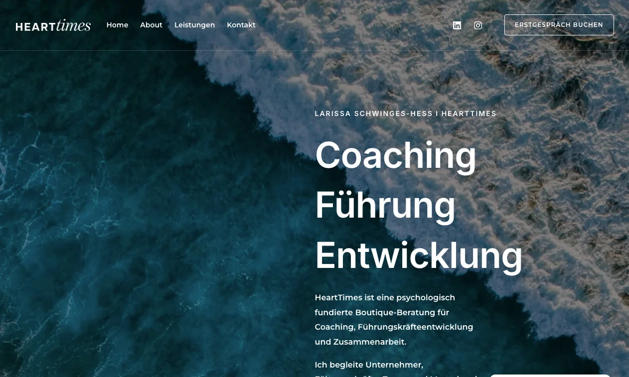 Detailansicht der Website Hearttimes